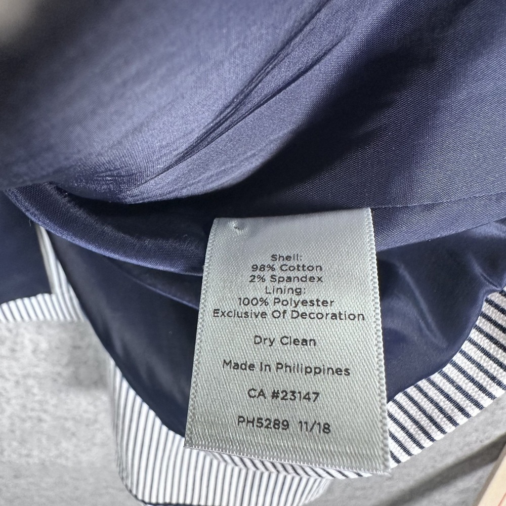 Talbots Size 16 Womens Blazer Pinstripe Blue Two Button Lined Work Long Sleeve - Picture 11 of 14